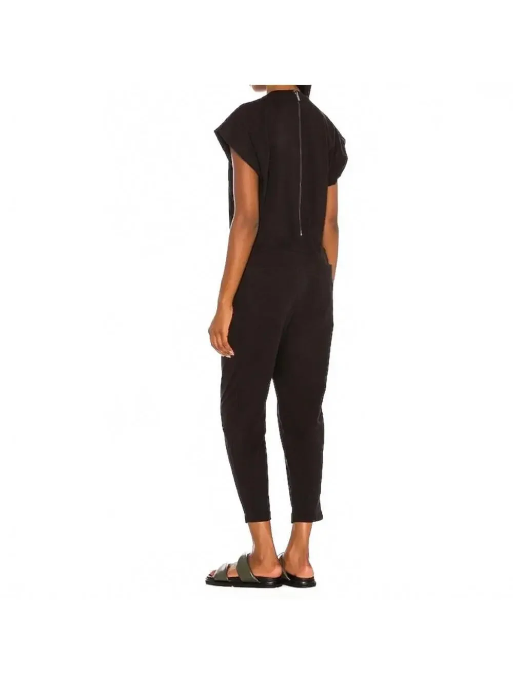 Pistola Decklin Shoulder Pad Sleeveless Jumpsuit Cotton Black Women's Size XS